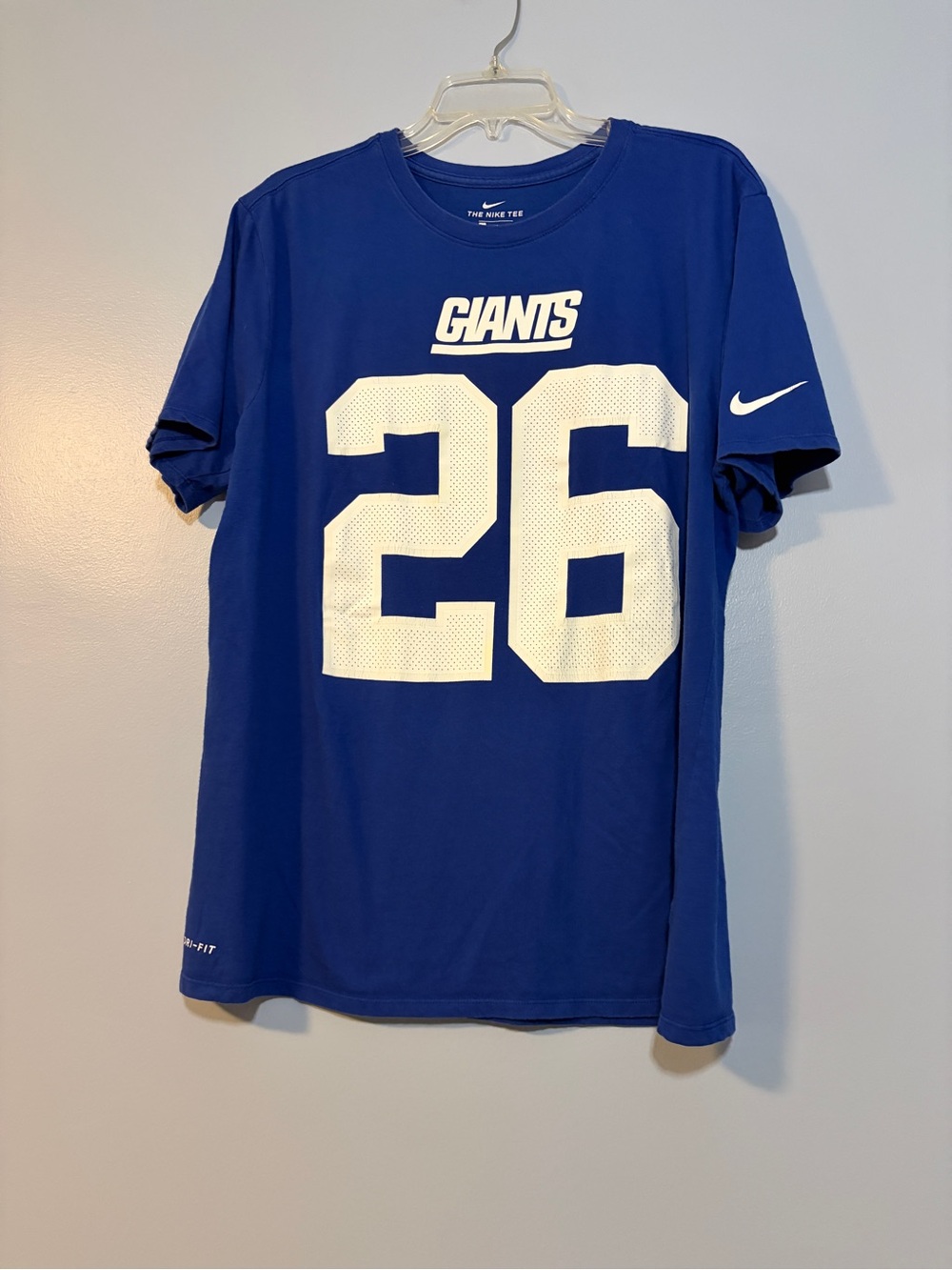 Nike Royal Blue Giants #26 Men's Football Tee